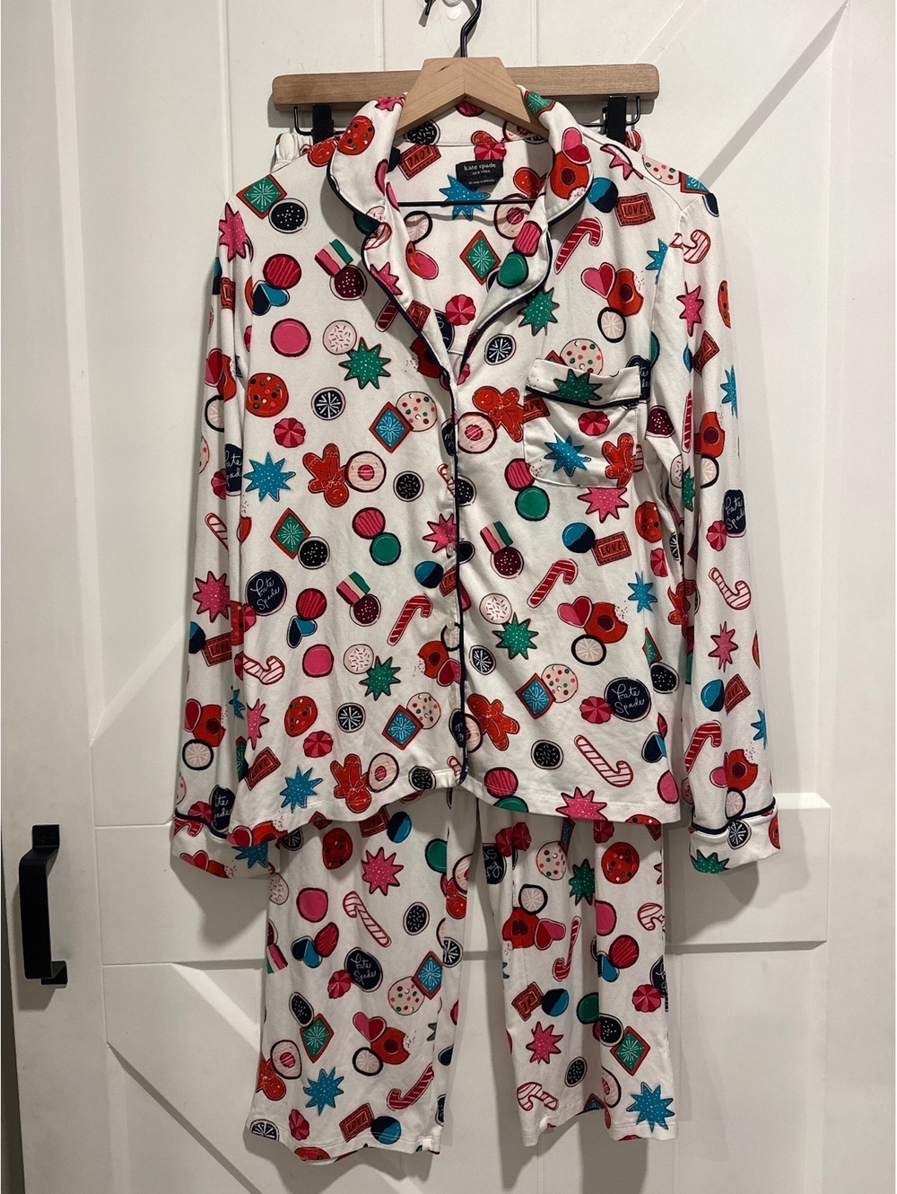 Kate Spade New York Women's Party Treats & Cookies Holiday Print Pajama Set, M